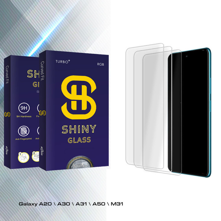 محافظ صفحه نمایش شیشه ای آتوچبو مدل Shiny Glass MIX3 مناسب برای گوشی موبایل سامسونگ Galaxy A20 \ A30 \ A31 \ A50 \ M31 بسته سه عددی
