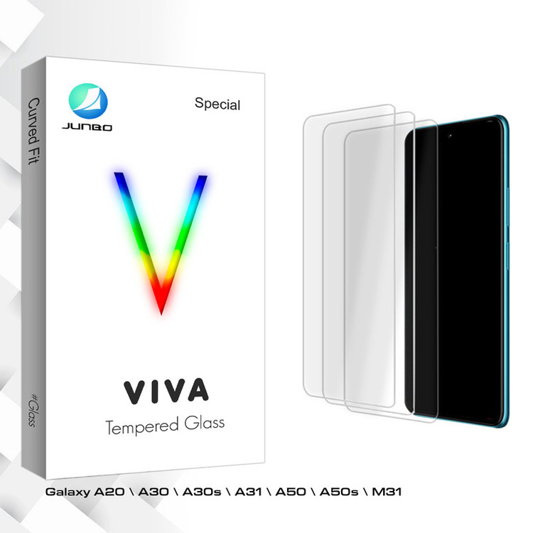 محافظ صفحه نمایش شیشه ای جانبو مدل Viva Glass MIX3 مناسب برای گوشی موبایل سامسونگ Galaxy A20 \ A30 \ A30s \ A31 \ A50 \ A50s \ M31 بسته سه عددی