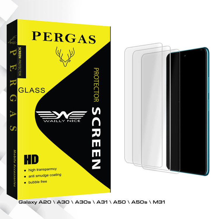 محافظ صفحه نمایش شیشه ای وایلی نایس مدل Pergas Glass MIX3 مناسب برای گوشی موبایل سامسونگ Galaxy A20 \ A30 \ A30s \ A31 \ A50 \ A50s \ M31 بسته سه عددی