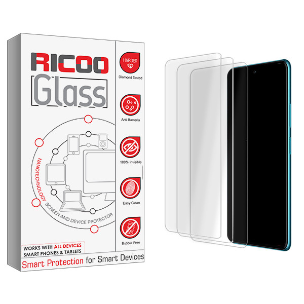 محافظ صفحه نمایش شیشه ای ریکو مدل Ricoo Glass MIX3 مناسب برای گوشی موبایل سامسونگ Galaxy S21 FE بسته سه عددی