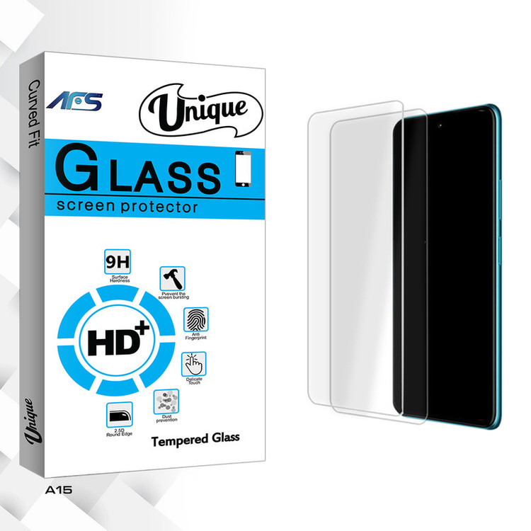 محافظ صفحه نمایش شیشه ای ای اف اس مدل Unique Glass مناسب برای گوشی موبایل اوپو A15 بسته دو عددی