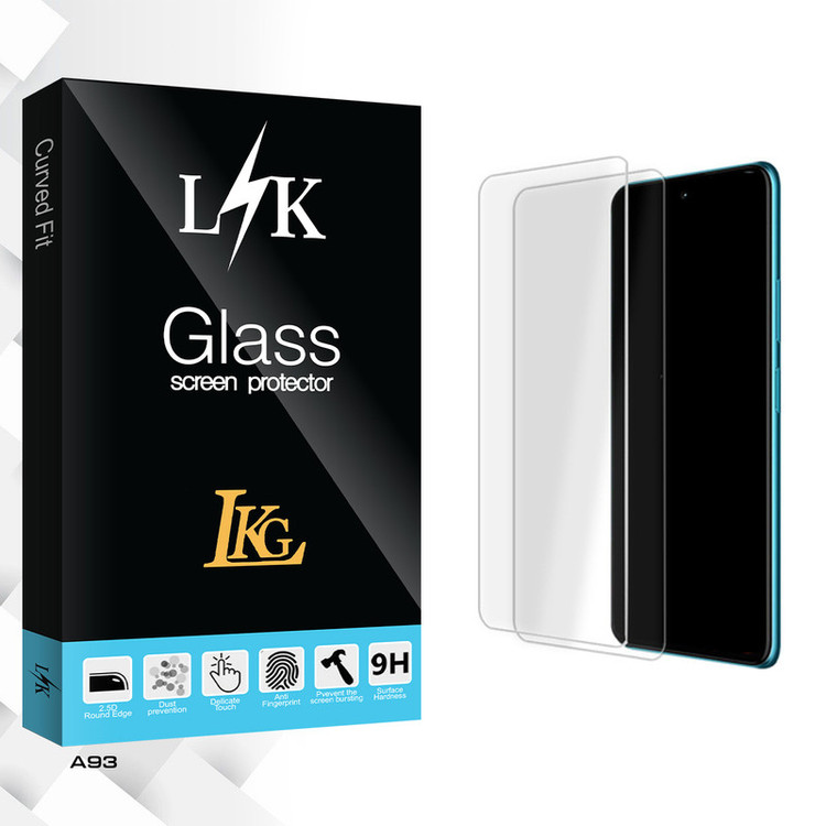 محافظ صفحه نمایش شیشه ای ال کا جی مدل LK Glass مناسب برای گوشی موبایل اوپو A93 بسته دو عددی
