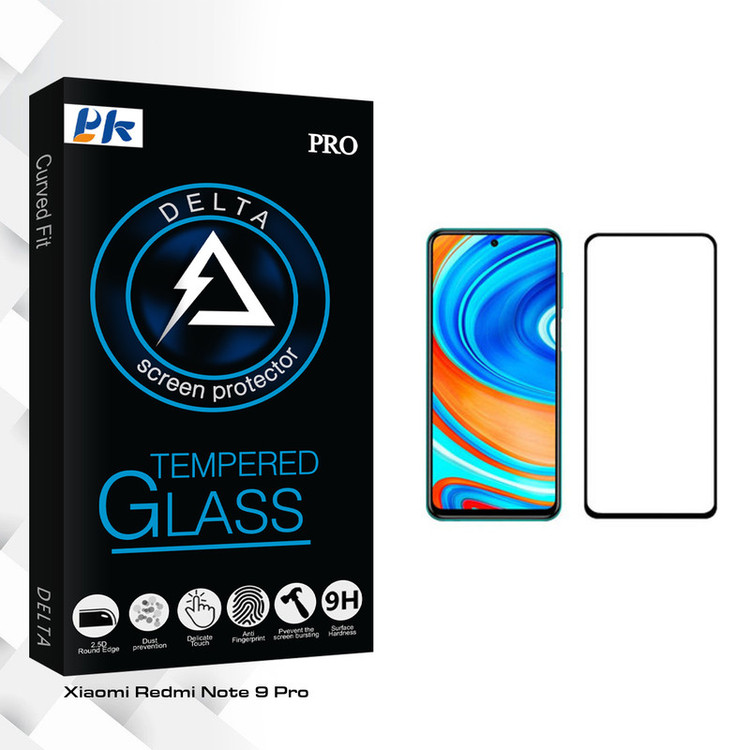 محافظ صفحه نمایش پی کی مدل Delta Glass مناسب برای گوشی موبایل شیائومی Redmi Note 9 Pro