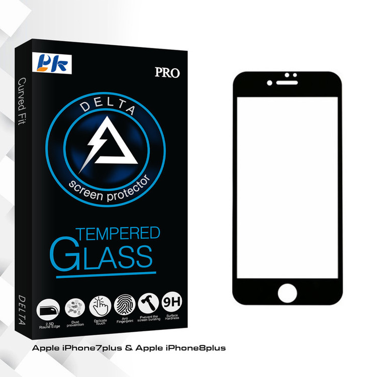 محافظ صفحه نمایش 5D پی کی مدل Delta Glass مناسب برای گوشی موبایل اپل IPhone 7 plus/8 plus