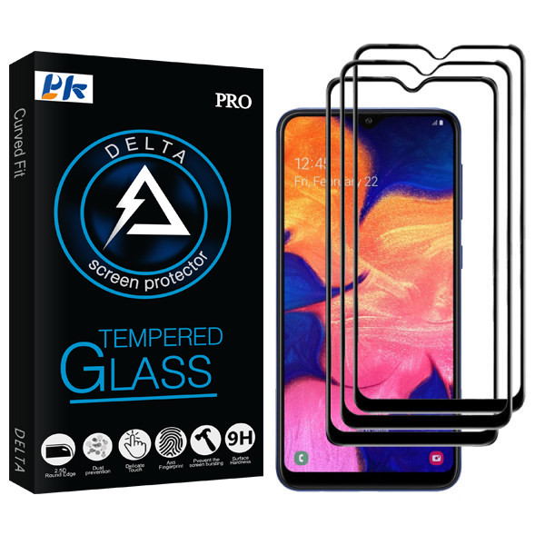 محافظ صفحه نمایش پی کی مدل Delta Glass مناسب برای گوشی موبایل سامسونگ Galaxy A30 بسته سه عددی