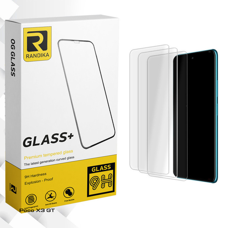 محافظ صفحه نمایش شیشه ای راندیکا مدل Randika Glass MIX3 مناسب برای گوشی موبایل شیائومی Poco X3 GT بسته سه عددی