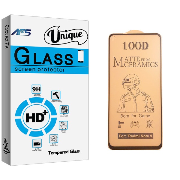 محافظ صفحه نمایش سرامیکی ای اف اس مدل Unique Glass مناسب برای گوشی موبایل شیائومی Redmi Note 9