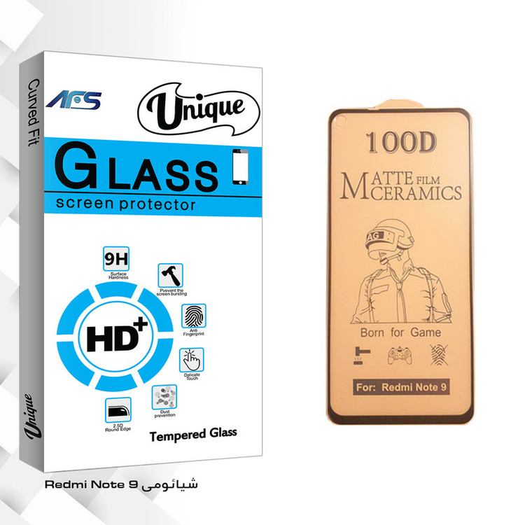 محافظ صفحه نمایش سرامیکی ای اف اس مدل Unique Glass مناسب برای گوشی موبایل شیائومی Redmi Note 9
