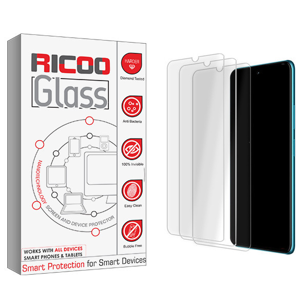 محافظ صفحه نمایش شیشه ای ریکو مدل Ricoo Glass MIX3 مناسب برای گوشی موبایل جی پلاس S10 بسته سه عددی