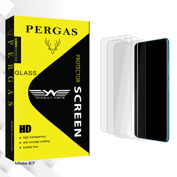 محافظ صفحه نمایش شیشه ای وایلی نایس مدل Pergas Glass MIX3 مناسب برای گوشی موبایل موتورولا Moto E7 بسته سه عددی