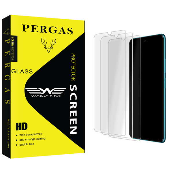 محافظ صفحه نمایش شیشه ای وایلی نایس مدل Pergas Glass MIX3 مناسب برای گوشی موبایل موتورولا Moto E6 Plus بسته سه عددی