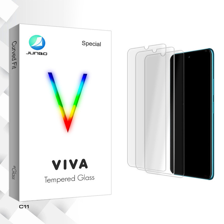 محافظ صفحه نمایش شیشه ای جانبو مدل Viva Glass MIX3 مناسب برای گوشی موبایل ریلمی C11 بسته سه عددی