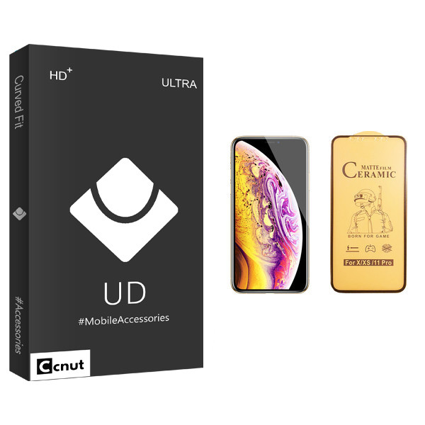 محافظ صفحه نمایش سرامیکی کوکونات مدل UD Black مناسب برای گوشی موبایل اپل iPhone XS