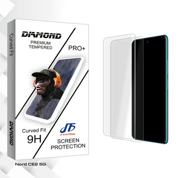 محافظ صفحه نمایش شیشه ای جی اف مدل Diamond Glass مناسب برای گوشی موبایل وان پلاس Nord CE2 5G بسته دو عددی