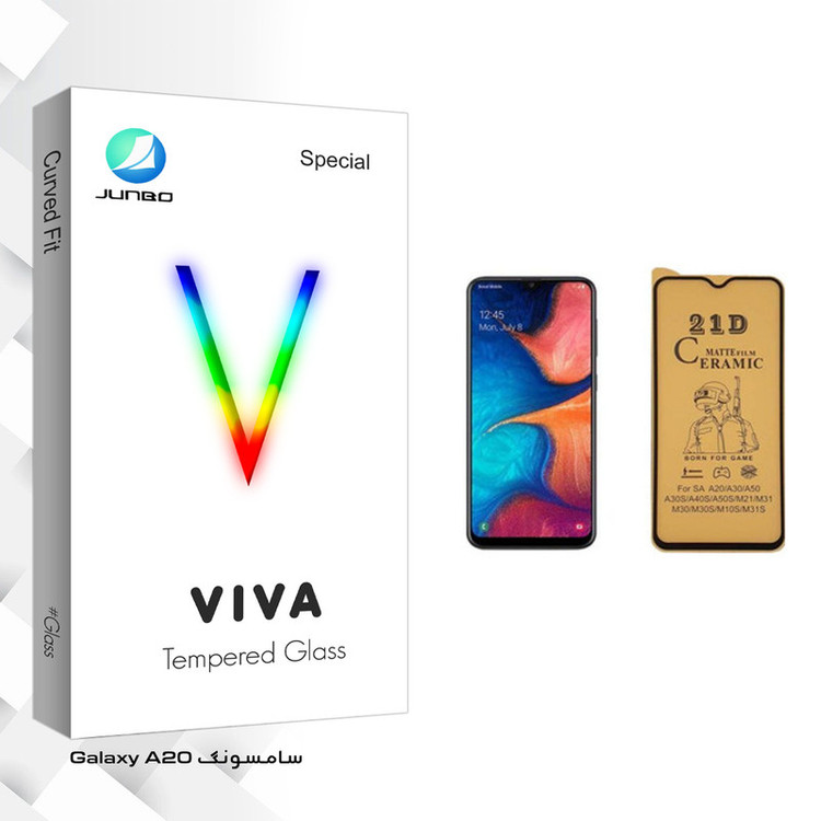 محافظ صفحه نمایش سرامیکی جانبو مدل Viva Glass مناسب برای گوشی موبایل سامسونگ Galaxy A20