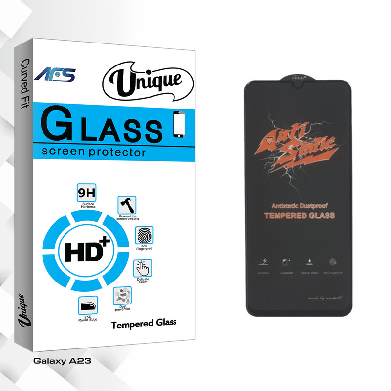 محافظ صفحه نمایش شیشه ای ای اف اس مدل Unique Glass ANTI-STATIC مناسب برای گوشی موبایل سامسونگ Galaxy A23
