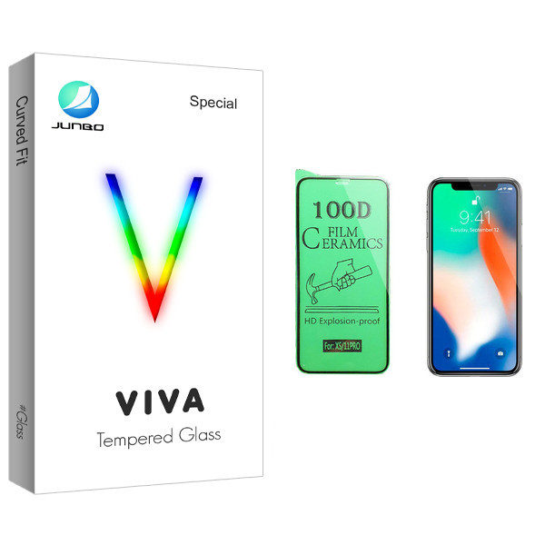 محافظ صفحه نمایش سرامیکی جانبو مدل Viva Glass مناسب برای گوشی موبایل اپل iPhone X