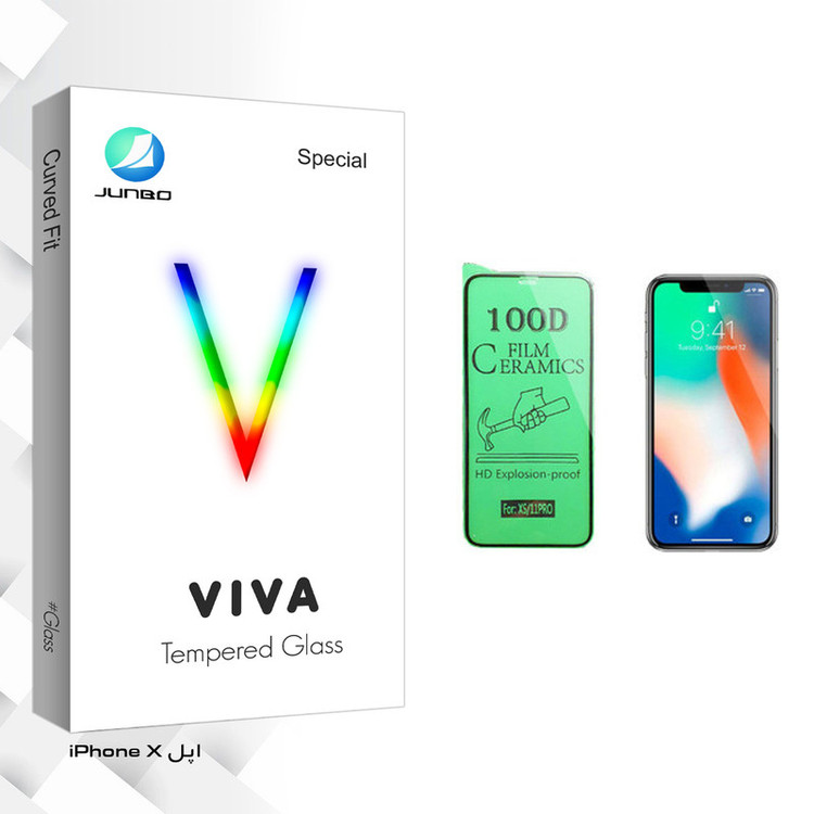 محافظ صفحه نمایش سرامیکی جانبو مدل Viva Glass مناسب برای گوشی موبایل اپل iPhone X