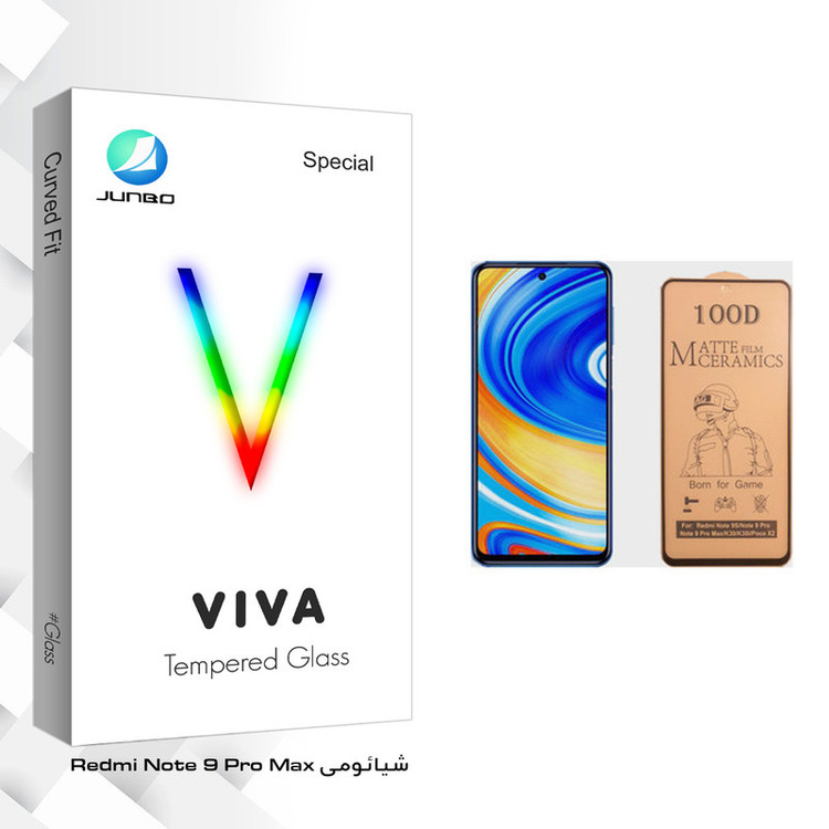 برای محافظ صفحه نمایش سرامیکی جانبو مدل Viva Glass مناسب گوشی موبایل شیائومی Redmi Note 9 Pro Max