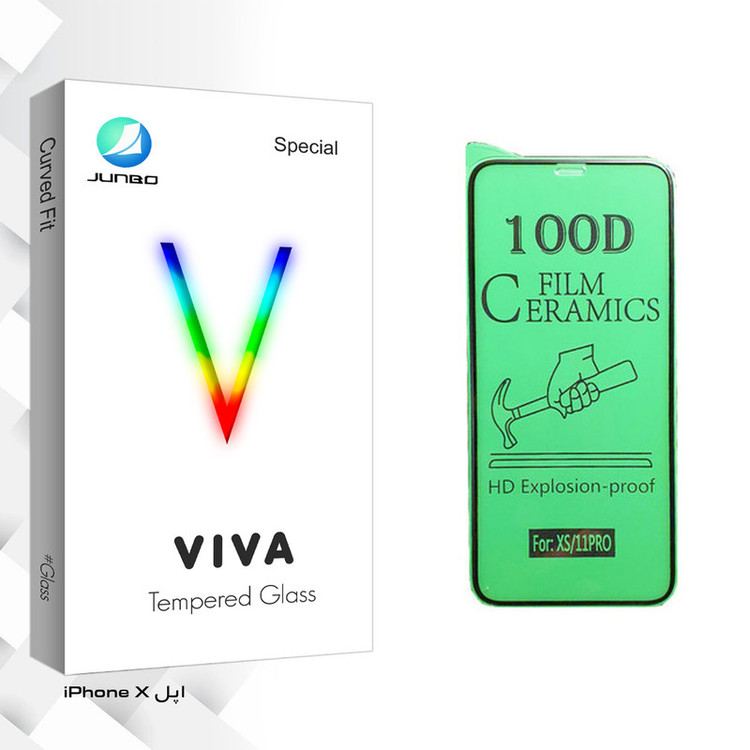 محافظ صفحه نمایش سرامیکی جانبو مدل Viva Glass مناسب برای گوشی موبایل اپل iPhone X