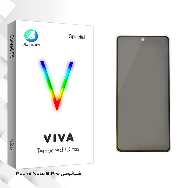محافظ صفحه نمایش حریم شخصی جانبو مدل Viva Glass مناسب برای گوشی موبایل شیائومی Redmi Note 9 Pro