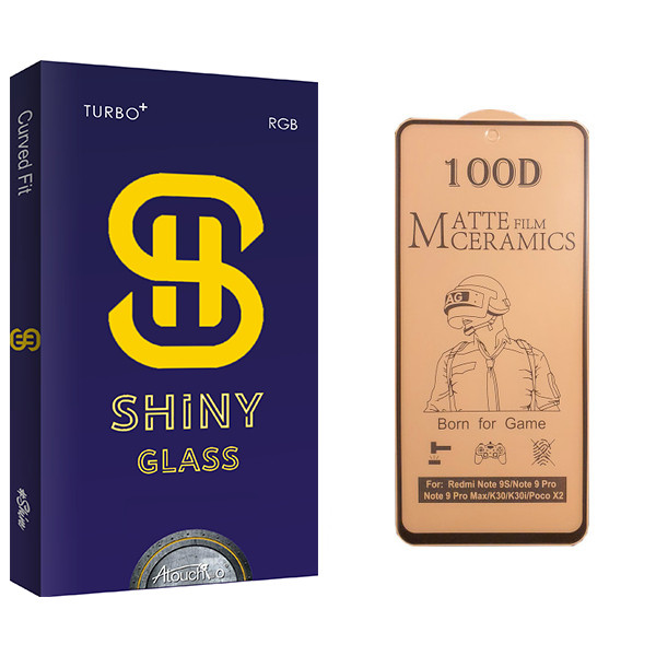 محافظ صفحه نمایش سرامیکی آتوچبو مدل Shiny مناسب برای گوشی موبایل شیائومی Redmi Note 9 Pro Max