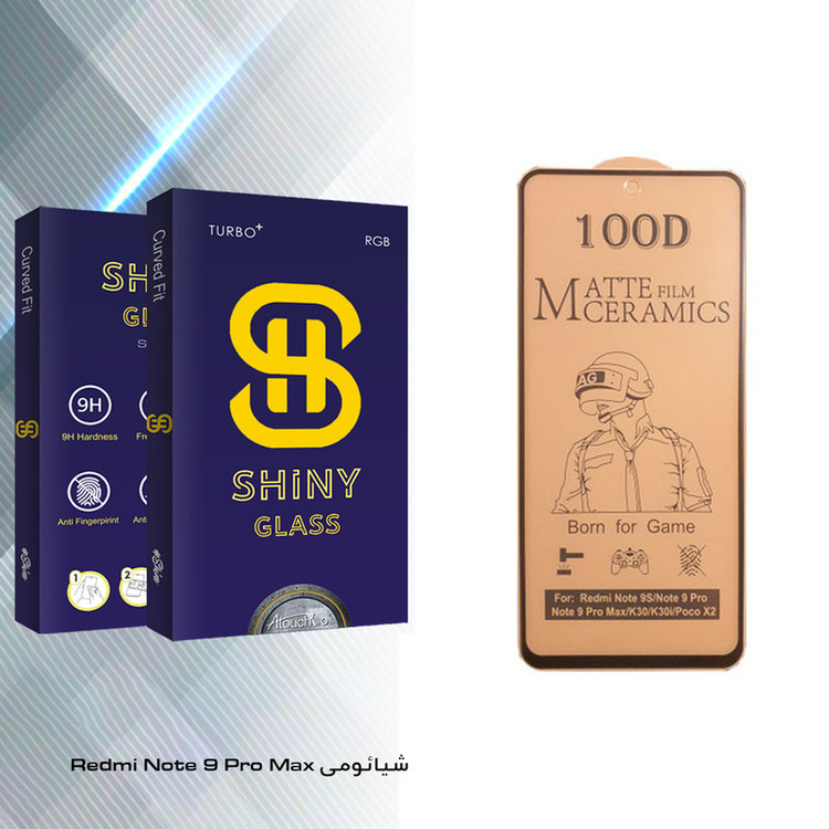 محافظ صفحه نمایش سرامیکی آتوچبو مدل Shiny مناسب برای گوشی موبایل شیائومی Redmi Note 9 Pro Max