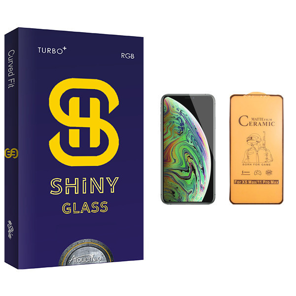 محافظ صفحه نمایش سرامیکی آتوچبو مدل Shiny Glass مناسب برای گوشی موبایل اپل iPhone XS Max
