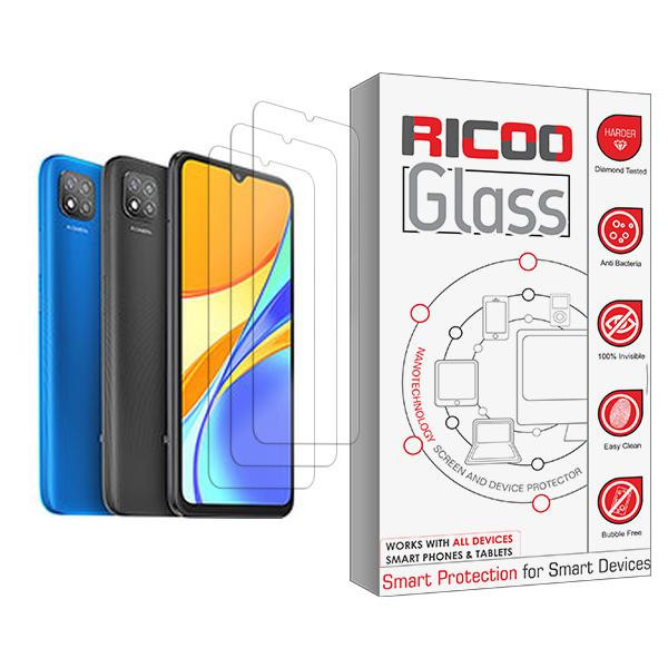 محافظ صفحه نمایش ریکو مدل Ricoo Glass MIX003 مناسب برای گوشی موبایل شیائومی Redmi 9C NFC بسته سه عددی