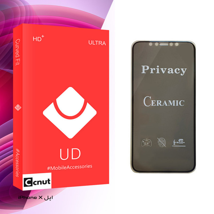 محافظ صفحه نمایش سرامیکی کوکونات مدل UD Glass مناسب برای گوشی موبایل اپل iPhone X