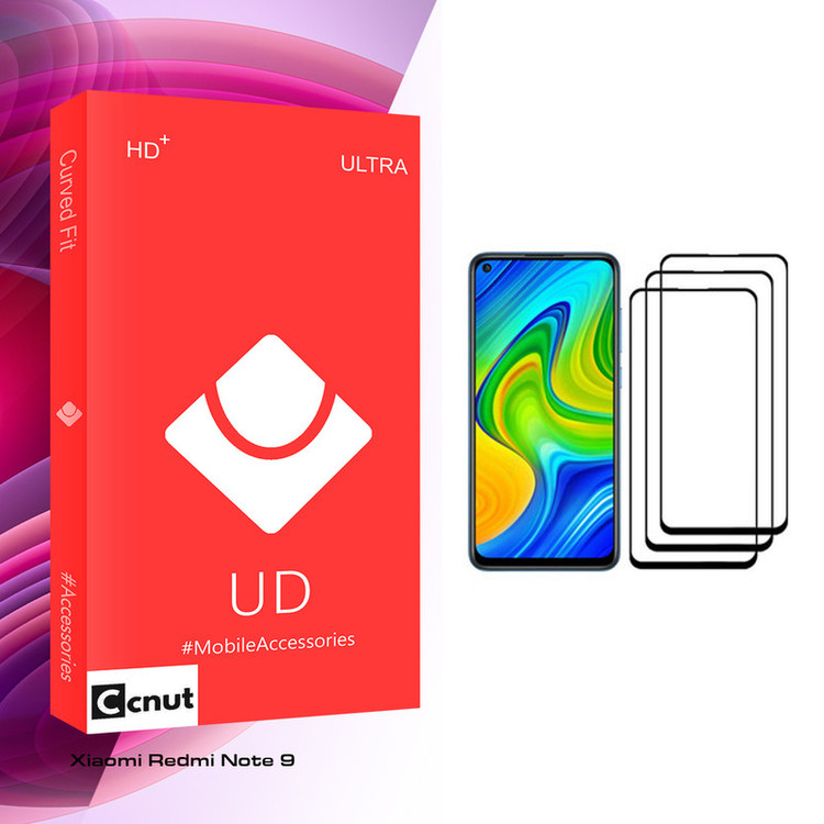 محافظ صفحه نمایش کوکونات مدل UD Glass مناسب برای گوشی موبایل شیائومی Redmi Note 9 بسته سه عددی