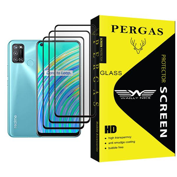 محافظ صفحه نمایش وایلی نایس مدل Pergas Glass MIX003 مناسب برای گوشی موبایل ریلمی C17 بسته سه عددی