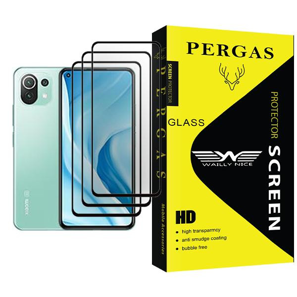 محافظ صفحه نمایش وایلی نایس مدل Pergas Glass MIX003 مناسب برای گوشی موبایل شیائومی Mi 11 Lite 5G بسته سه عددی