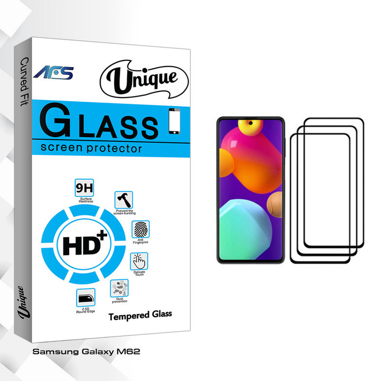 محافظ صفحه نمایش ای اف اس مدل Unique Glass مناسب برای گوشی موبایل سامسونگ Galaxy M62 بسته سه عددی
