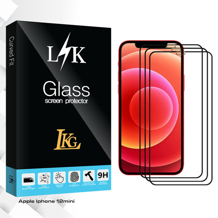 محافظ صفحه نمایش سرامیکی ال کا جی مدل LK Glass مناسب برای گوشی موبایل اپل Iphone 12mini بسته سه عددی