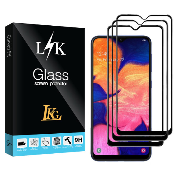 محافظ صفحه نمایش ال کا جی مدل LK Glass مناسب برای گوشی موبایل سامسونگ Galaxy M10 بسته سه عددی