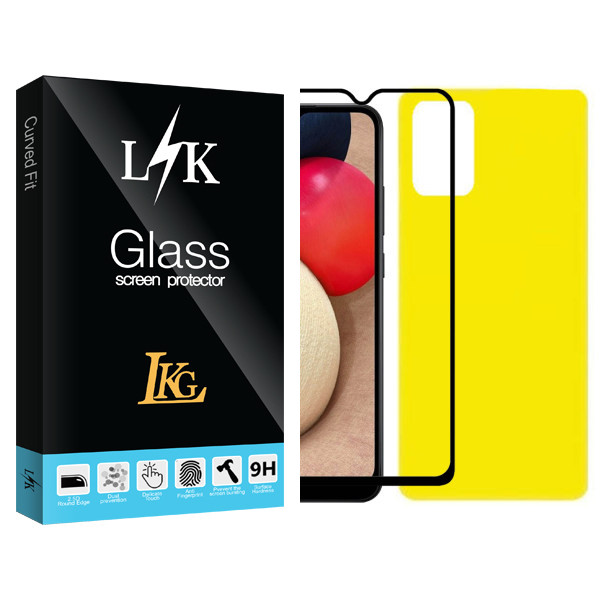 محافظ صفحه نمایش و پشت ال کا جی مدل LK Glass مناسب برای گوشی موبایل سامسونگ Galaxy A02s