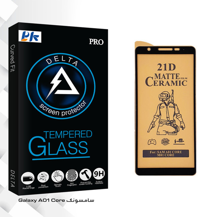 محافظ صفحه نمایش سرامیکی پی کی مدل Delta Glass مناسب برای گوشی موبایل سامسونگ Galaxy A01 Core
