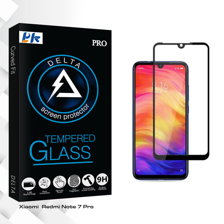 محافظ صفحه نمایش پی کی مدل Delta Glass مناسب برای گوشی موبایل شیائومی Redmi Note 7Pro