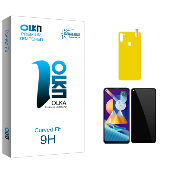 محافظ صفحه نمایش سرامیکی حریم شخصی کولینگ مدل Olka Glass مناسب برای گوشی موبایل سامسونگ Galaxy M11 محافظ پشت گوشی