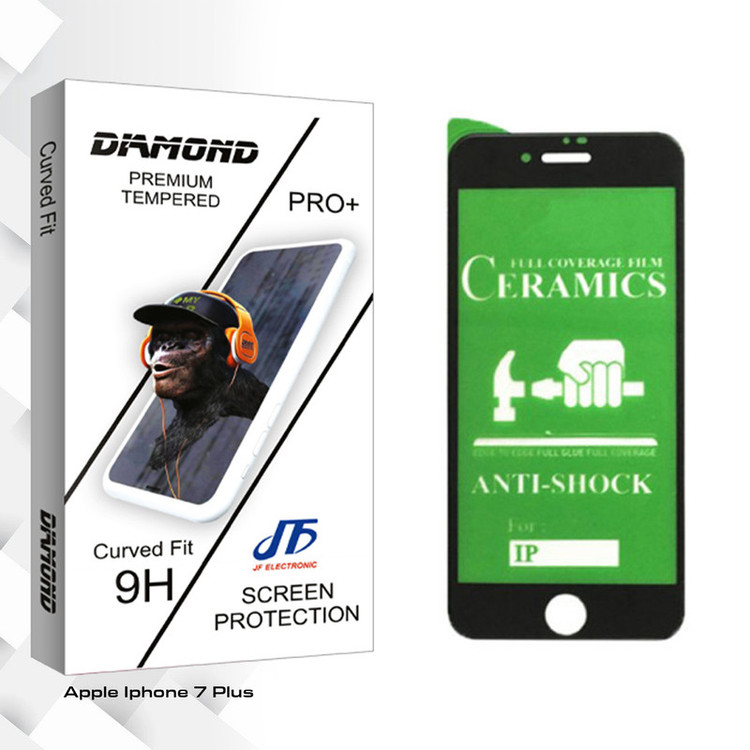 محافظ صفحه نمایش سرامیکی جی اف مدل Diamond glass مناسب برای گوشی موبایل اپل Iphone 7 Plus