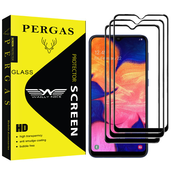 محافظ صفحه نمایش وایلی نایس مدل Pergas Glass مناسب برای گوشی موبایل سامسونگ Galaxy M10 بسته سه عددی