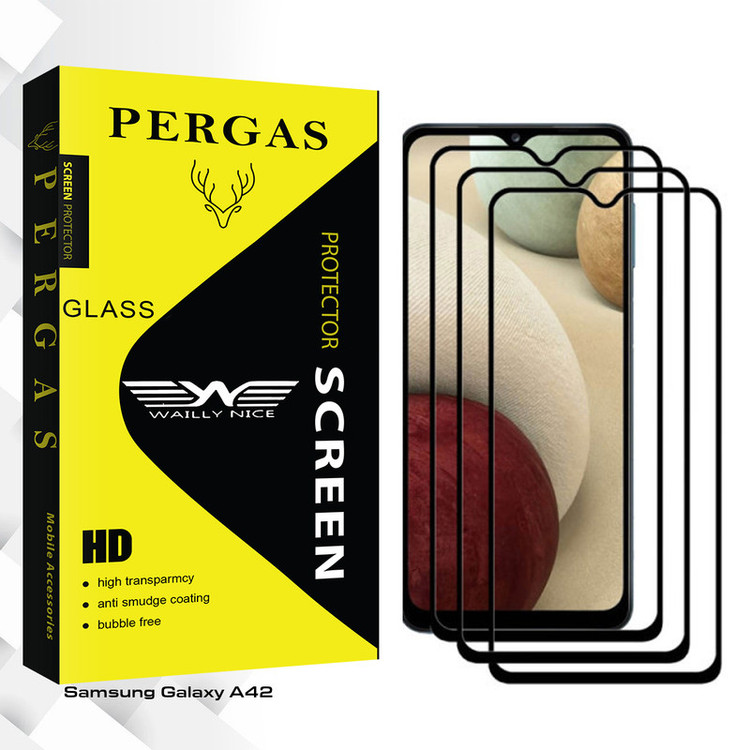 محافظ صفحه نمایش وایلی نایس مدل Pergas Glass مناسب برای گوشی موبایل سامسونگ A42 بسته سه عددی