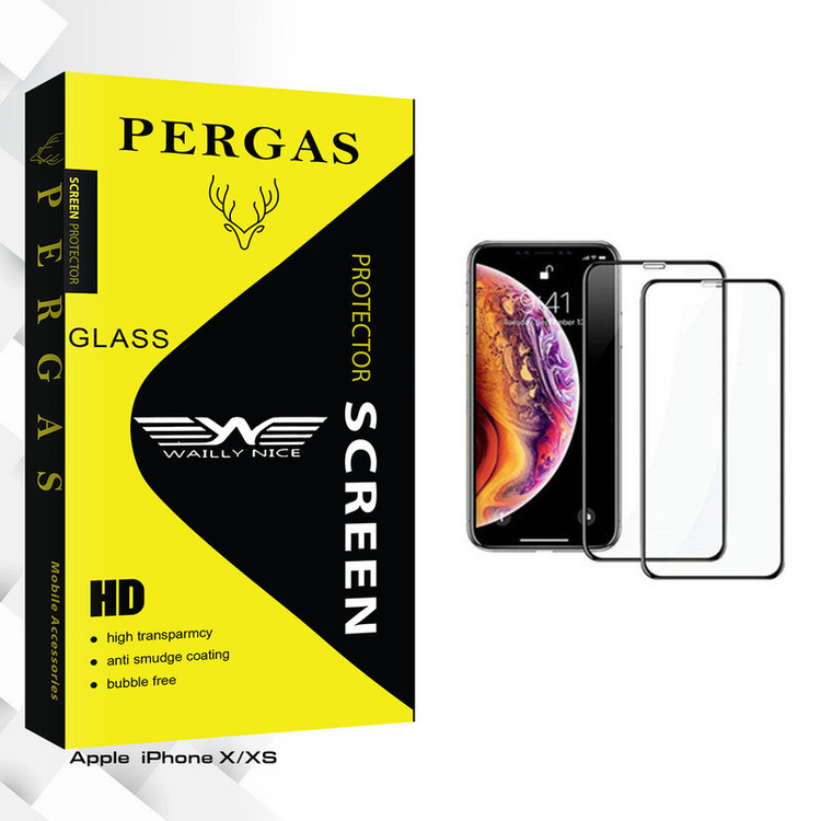 محافظ صفحه نمایش وایلی نایس مدل Pergas Glass مناسب برای گوشی موبایل اپل iPhone X/XS بسته 2 عددی
