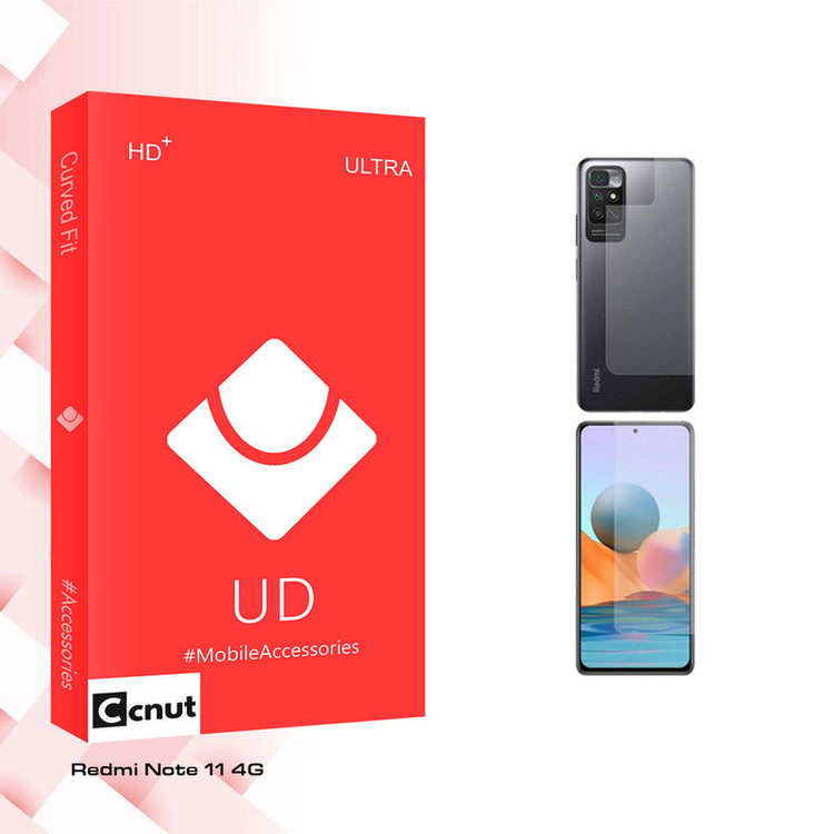 محافظ صفحه نمایش کوکونات مدل UD Ultra مناسب برای گوشی موبایل شیائومی Redmi Note 11 4G به همراه محافظ پشت گوشی