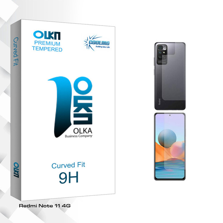 محافظ صفحه نمایش کولینگ مدل Olka Glass مناسب برای گوشی موبایل شیائومی Redmi Note 11 4G به همراه محافظ پشت گوشی