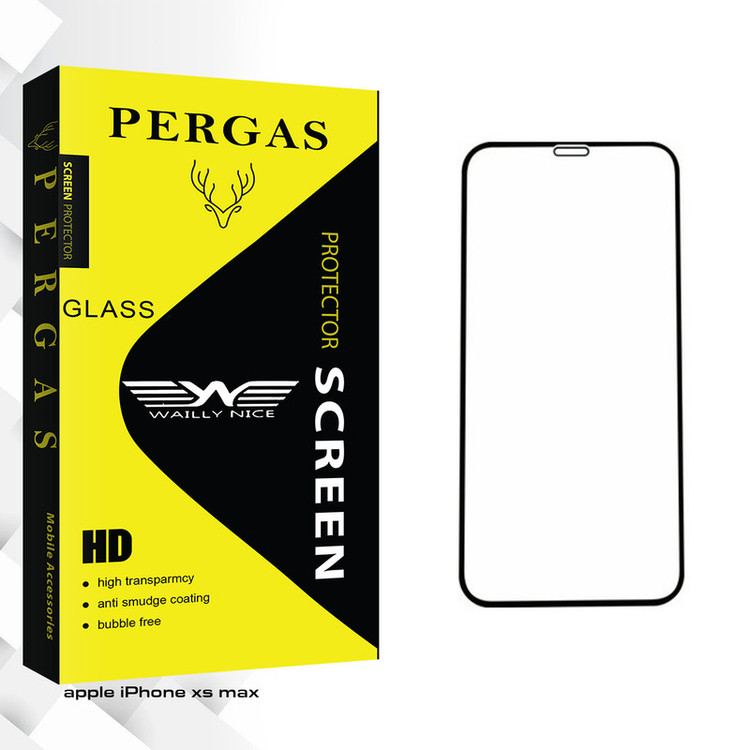 محافظ صفحه نمایش 5D وایلی نایس مدل Pergas Glass مناسب برای گوشی موبایل اپل iPhone xs max
