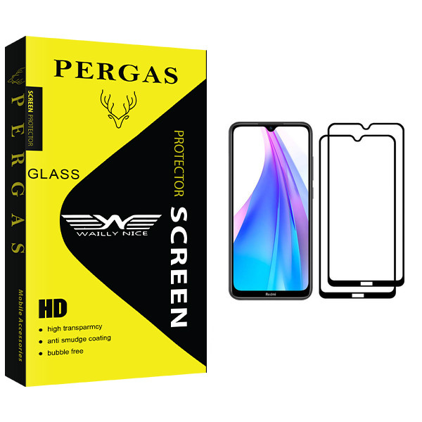 محافظ صفحه نمایش وایلی نایس مدل Pergas Glass مناسب برای گوشی موبایل شیائومی Redmi Note 8T بسته دو عددی