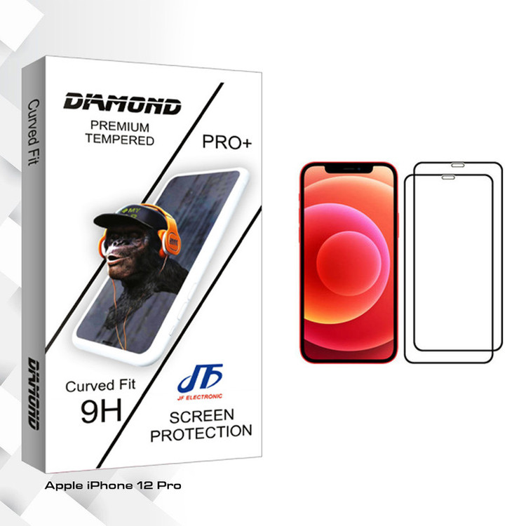 محافظ صفحه نمایش جی اف مدل Diamond glass مناسب برای گوشی موبایل اپل iPhone 12 Pro بسته دو عددی