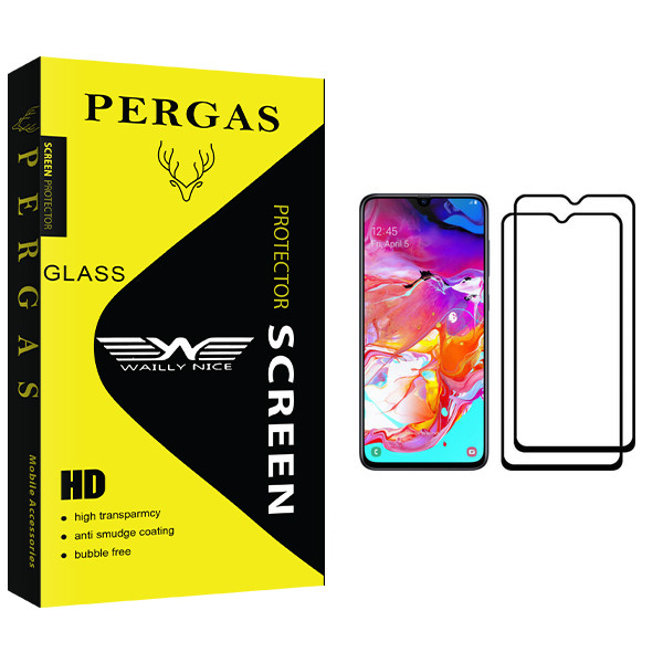 محافظ صفحه نمایش وایلی نایس مدل Pergas Glass مناسب برای گوشی موبایل سامسونگ Galaxy A70 بسته دو عددی
